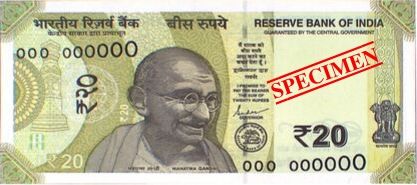 RBI 20 Notes