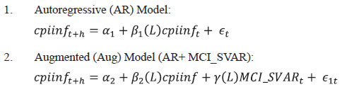 MCI_SVAR for future inflation by estimating the following equations: