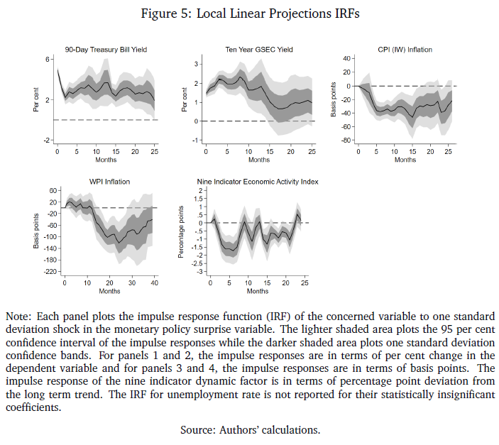 Figure 5: Local Linear Projections IRFs